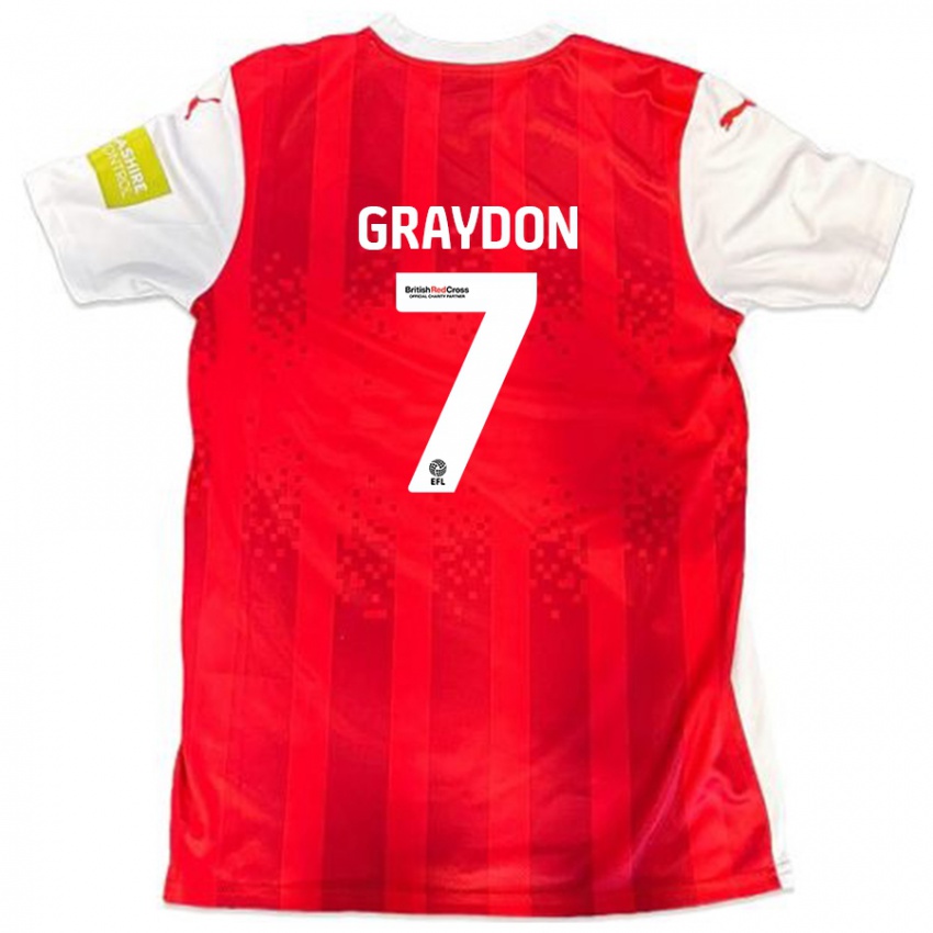 Kinder Ryan Graydon #7 Rot Weiß Heimtrikot Trikot 2024/25 T-Shirt Schweiz