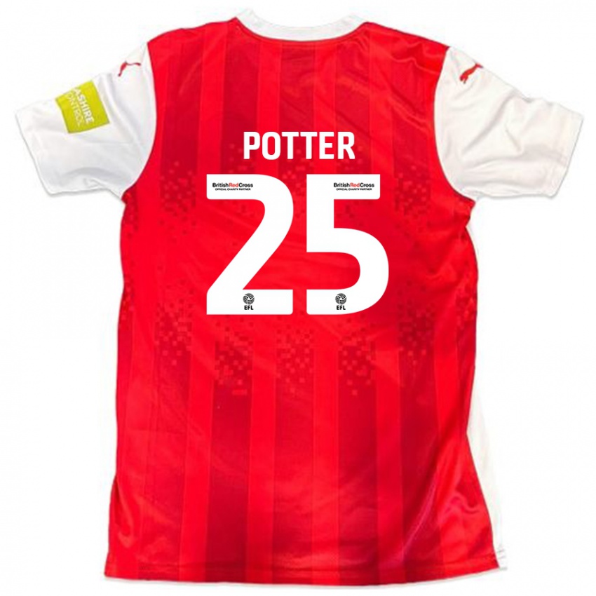 Kinder Finley Potter #25 Rot Weiß Heimtrikot Trikot 2024/25 T-Shirt Schweiz