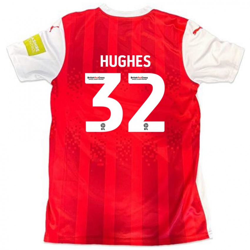 Kinder Kayden Hughes #32 Rot Weiß Heimtrikot Trikot 2024/25 T-Shirt Schweiz