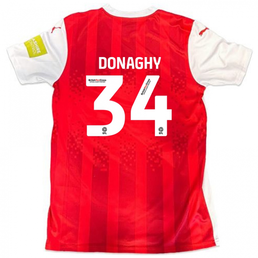 Kinder Tom Donaghy #34 Rot Weiß Heimtrikot Trikot 2024/25 T-Shirt Schweiz