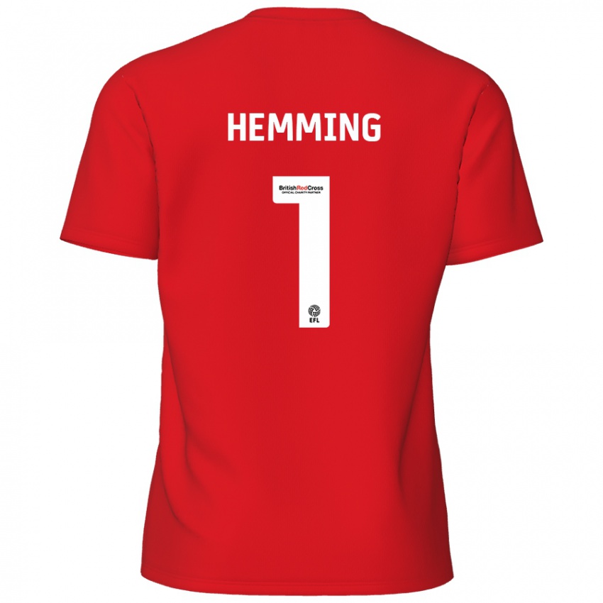 Enfant Maillot Zach Hemming #1 Rouge Tenues Domicile 2024/25 T-Shirt Suisse