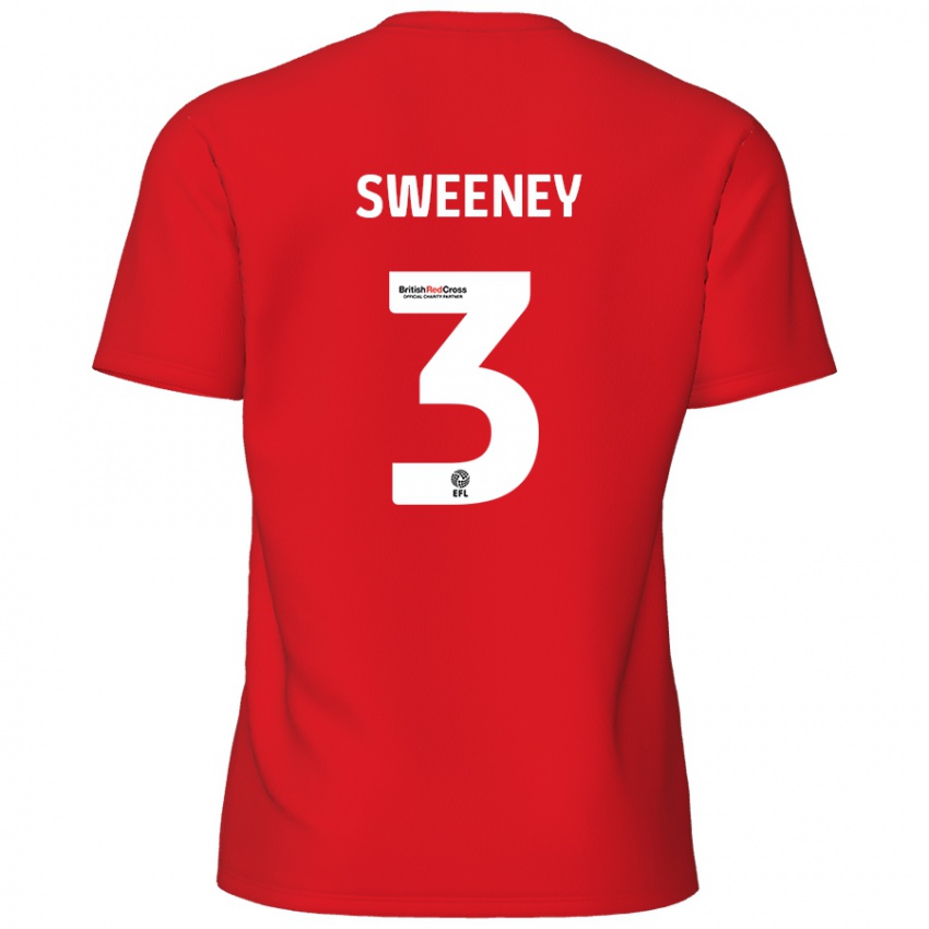 Enfant Maillot Jayden Sweeney #3 Rouge Tenues Domicile 2024/25 T-Shirt Suisse