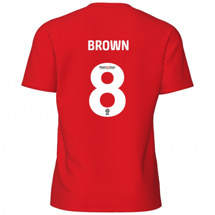 Enfant Maillot Jordan Brown #8 Rouge Tenues Domicile 2024/25 T-Shirt Suisse