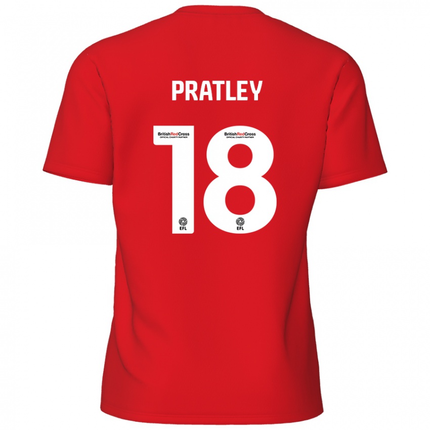 Kinder Darren Pratley #18 Rot Heimtrikot Trikot 2024/25 T-Shirt Schweiz