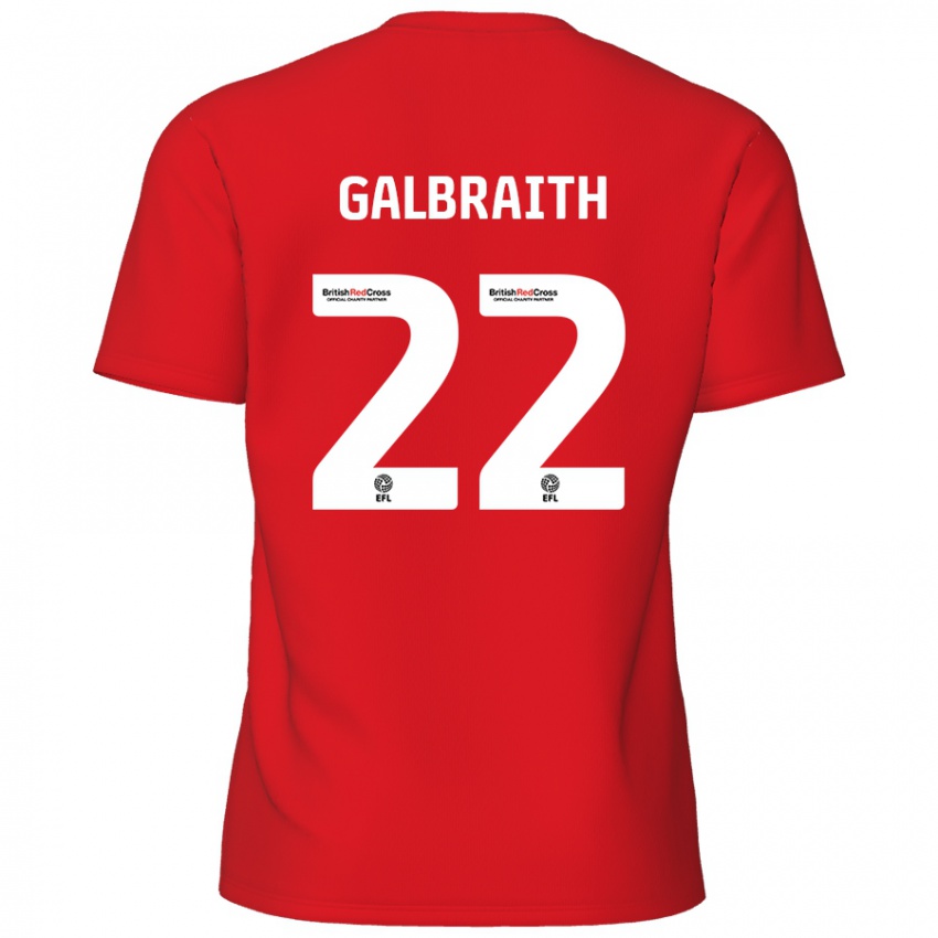 Enfant Maillot Ethan Galbraith #22 Rouge Tenues Domicile 2024/25 T-Shirt Suisse