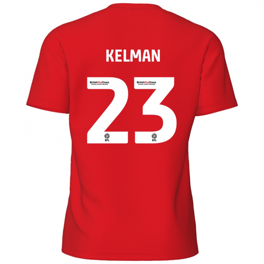 Enfant Maillot Charlie Kelman #23 Rouge Tenues Domicile 2024/25 T-Shirt Suisse