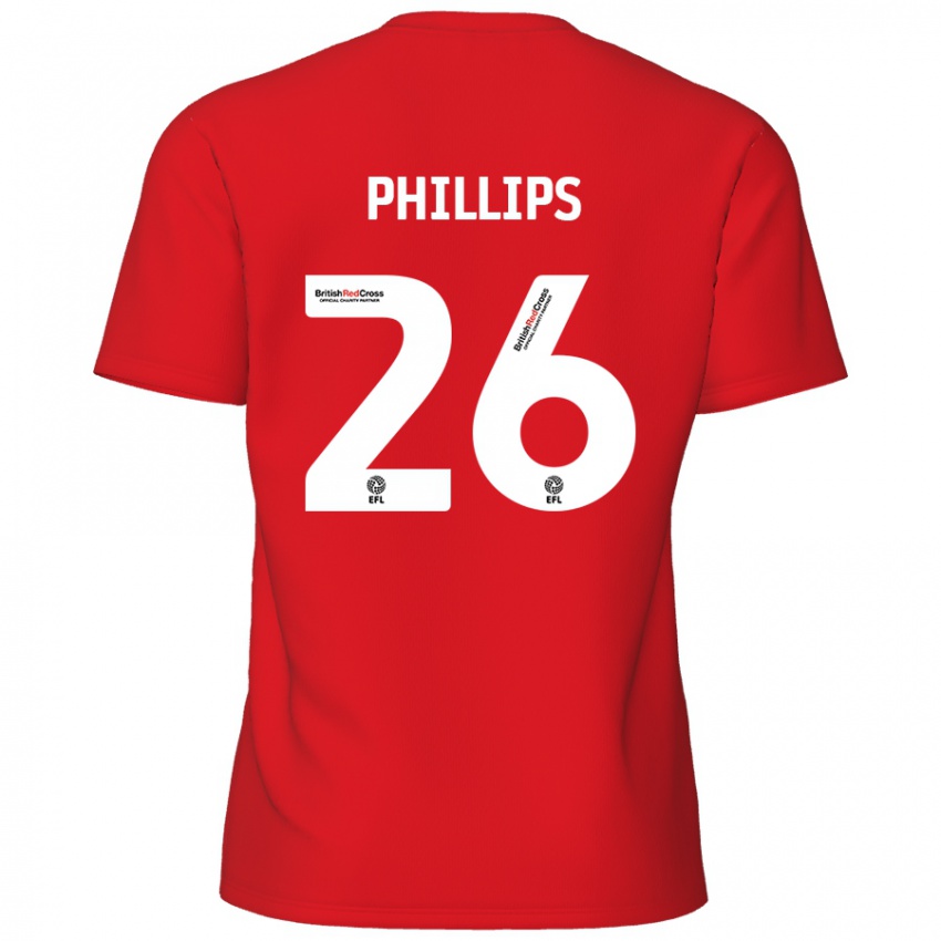 Enfant Maillot Noah Phillips #26 Rouge Tenues Domicile 2024/25 T-Shirt Suisse