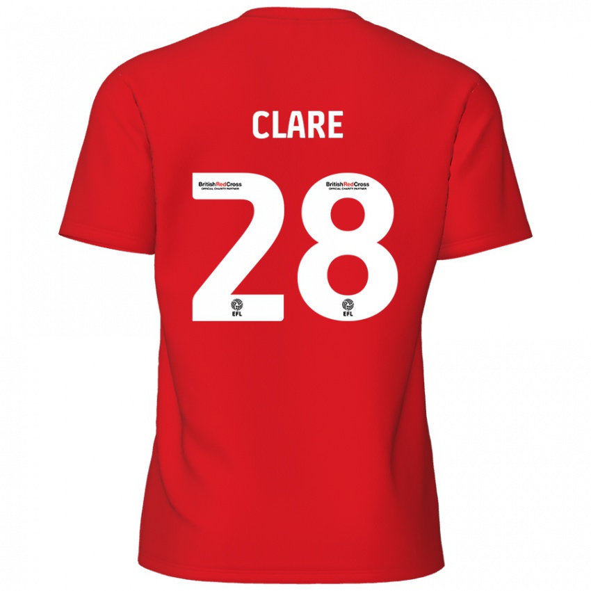 Enfant Maillot Sean Clare #28 Rouge Tenues Domicile 2024/25 T-Shirt Suisse