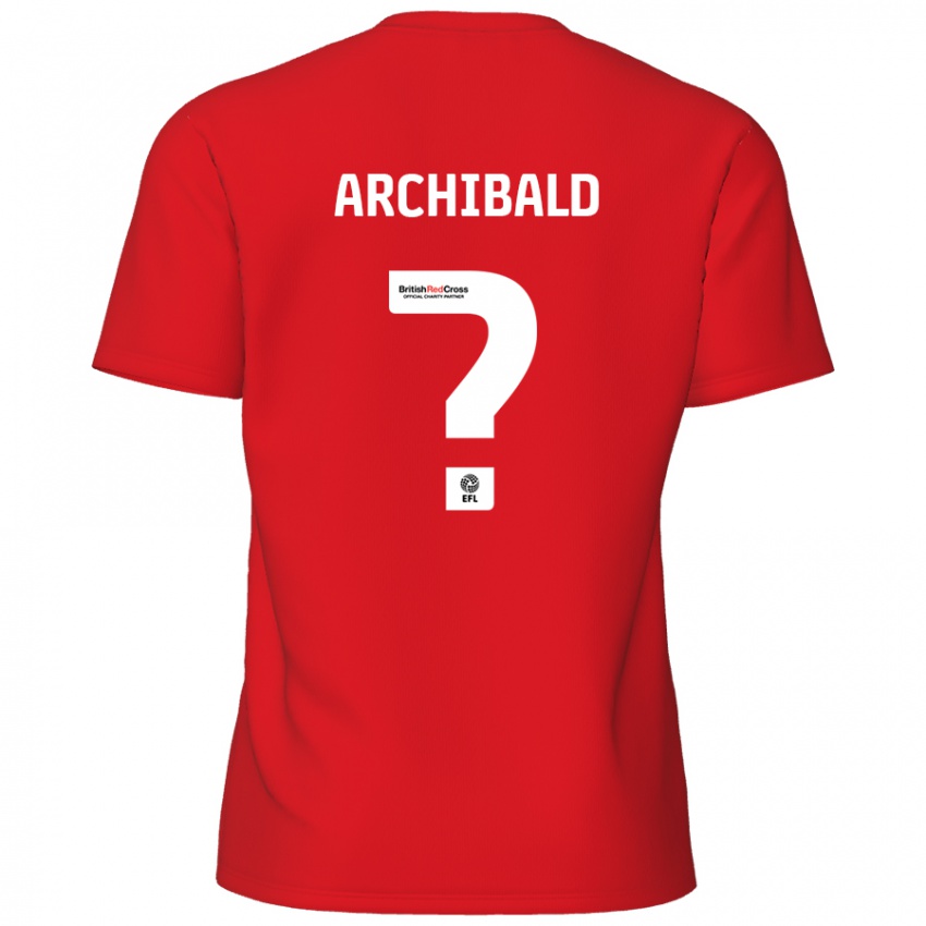 Enfant Maillot Aaron Archibald #0 Rouge Tenues Domicile 2024/25 T-Shirt Suisse