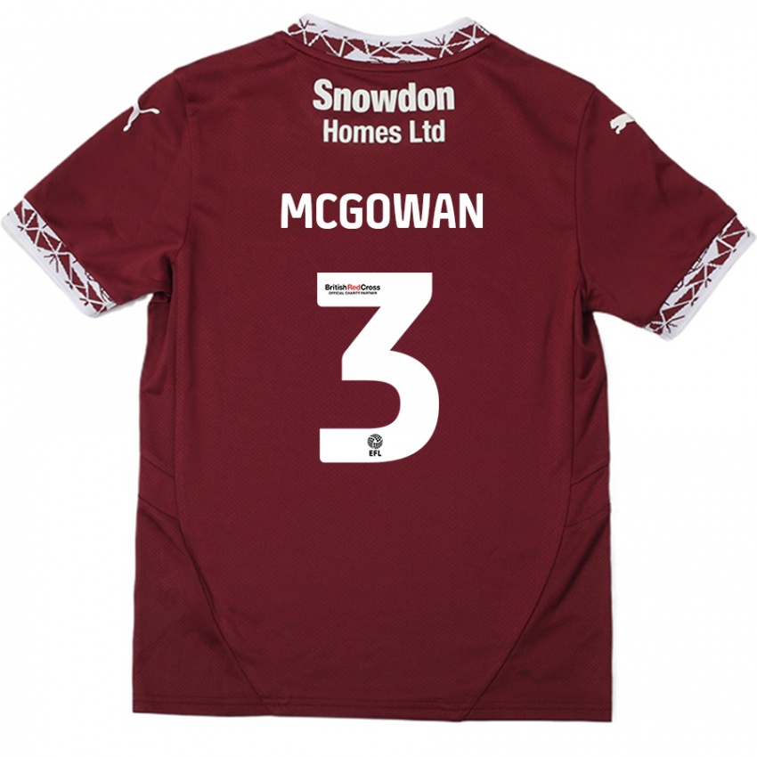 Kinder Aaron Mcgowan #3 Burgundrot Heimtrikot Trikot 2024/25 T-Shirt Schweiz