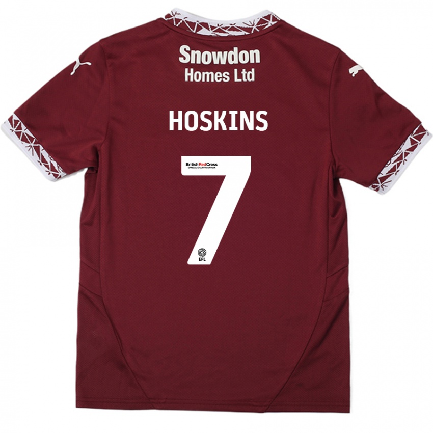 Kinder Sam Hoskins #7 Burgundrot Heimtrikot Trikot 2024/25 T-Shirt Schweiz