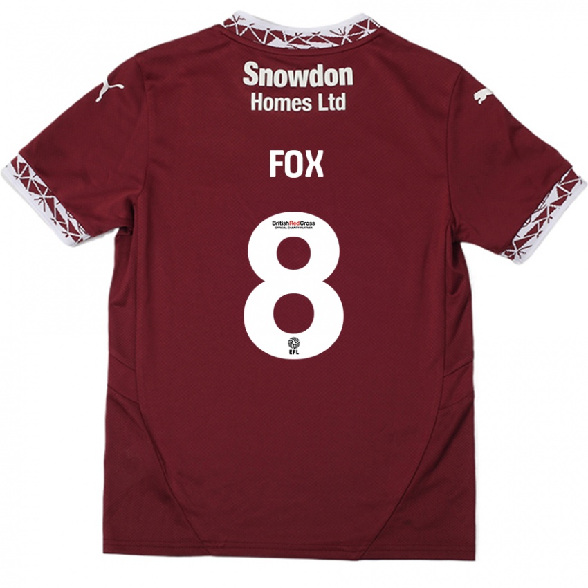 Kinder Ben Fox #8 Burgundrot Heimtrikot Trikot 2024/25 T-Shirt Schweiz