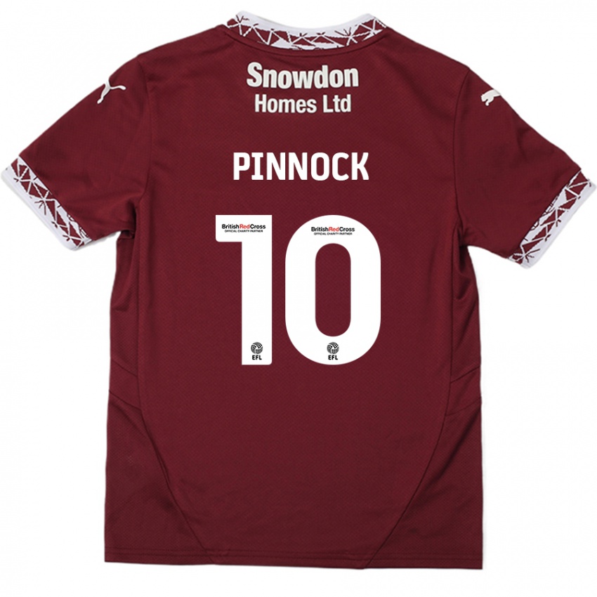 Kinder Mitch Pinnock #10 Burgundrot Heimtrikot Trikot 2024/25 T-Shirt Schweiz