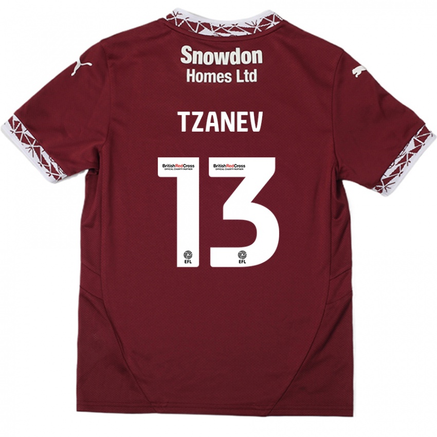 Kinder Nik Tzanev #13 Burgundrot Heimtrikot Trikot 2024/25 T-Shirt Schweiz