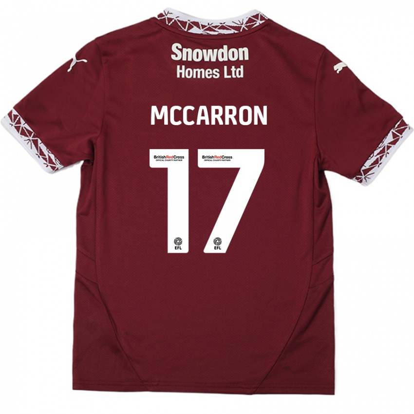 Kinder Liam Mccarron #17 Burgundrot Heimtrikot Trikot 2024/25 T-Shirt Schweiz