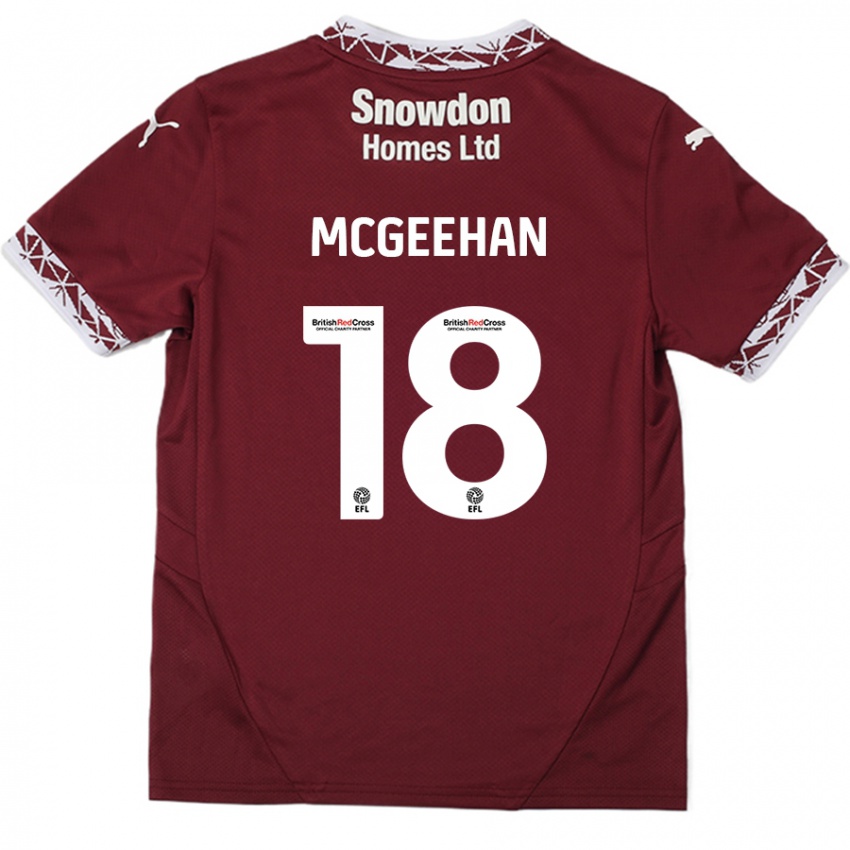 Kinder Cameron Mcgeehan #18 Burgundrot Heimtrikot Trikot 2024/25 T-Shirt Schweiz