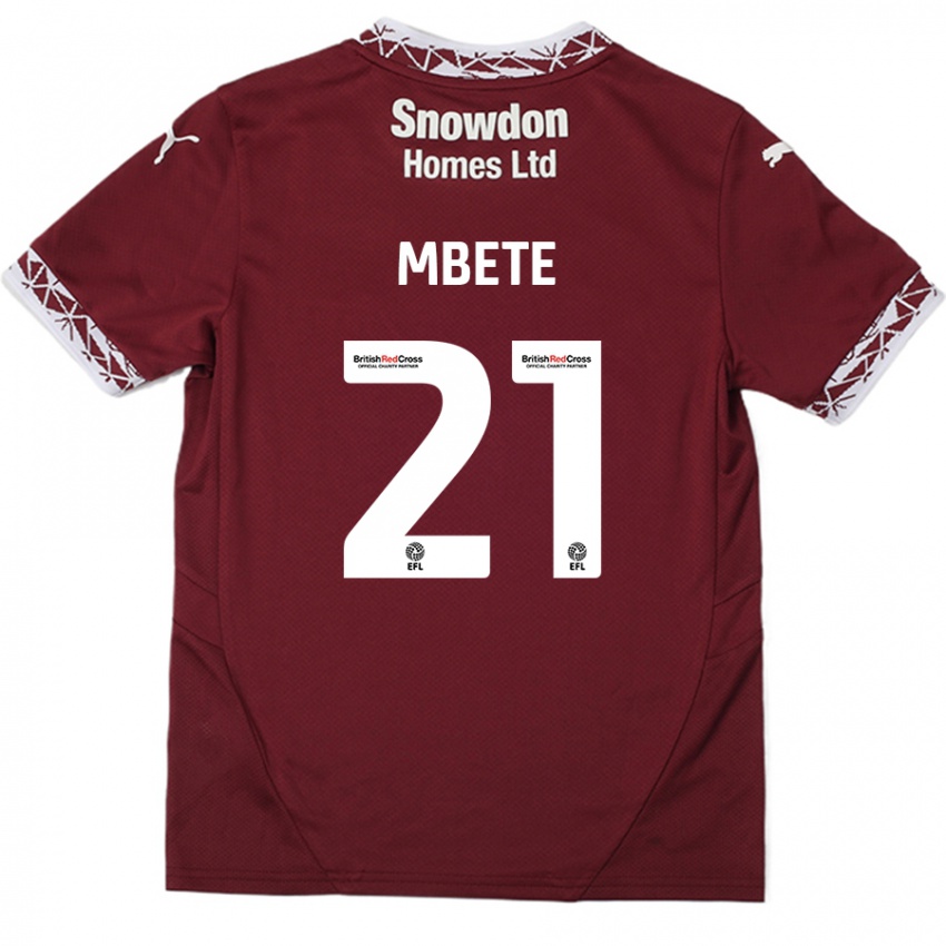 Kinder Luke Mbete #21 Burgundrot Heimtrikot Trikot 2024/25 T-Shirt Schweiz