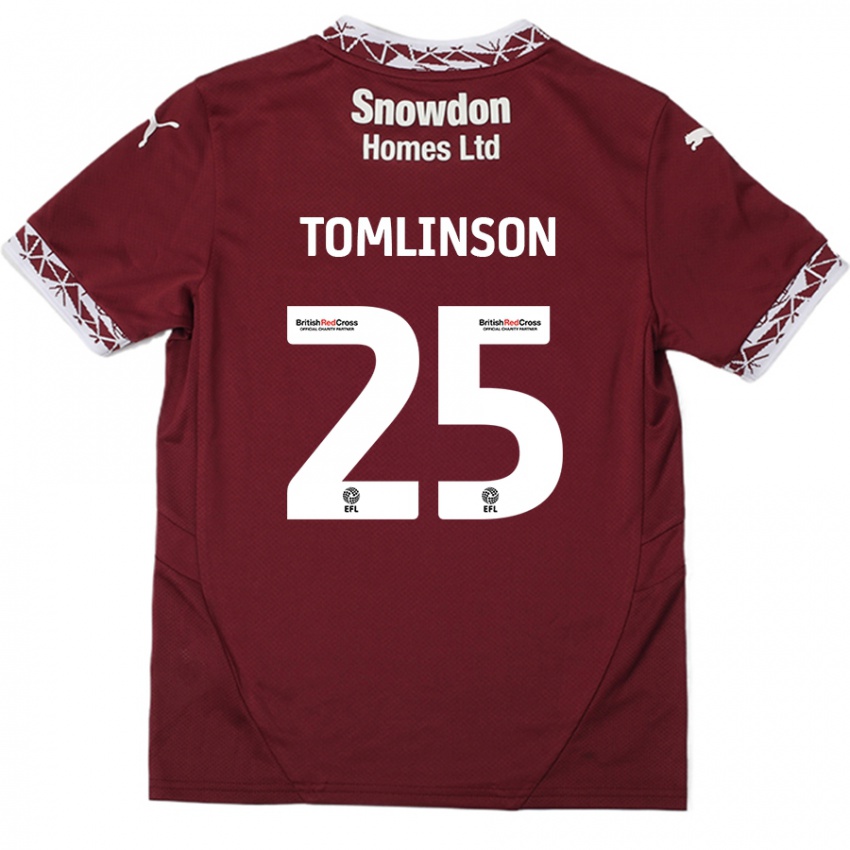 Kinder Josh Tomlinson #25 Burgundrot Heimtrikot Trikot 2024/25 T-Shirt Schweiz