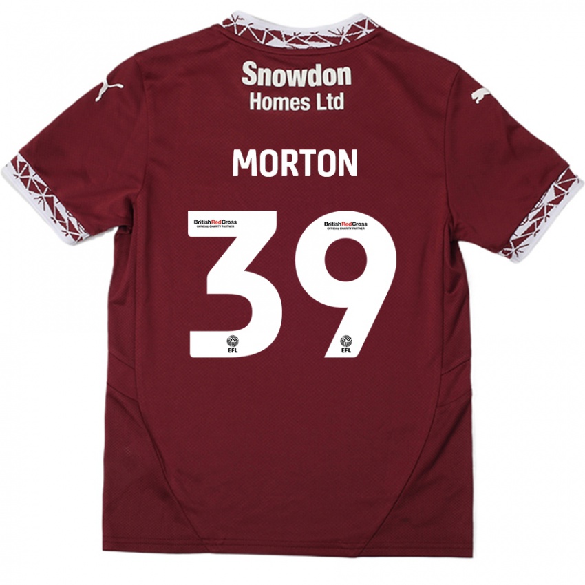 Kinder Callum Morton #39 Burgundrot Heimtrikot Trikot 2024/25 T-Shirt Schweiz