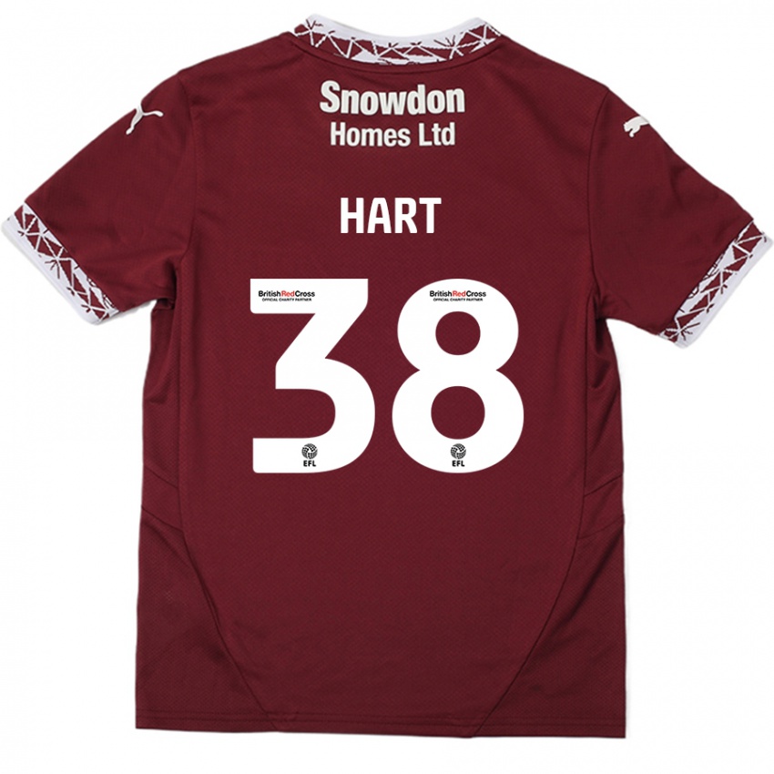 Kinder Jamari Hart #38 Burgundrot Heimtrikot Trikot 2024/25 T-Shirt Schweiz