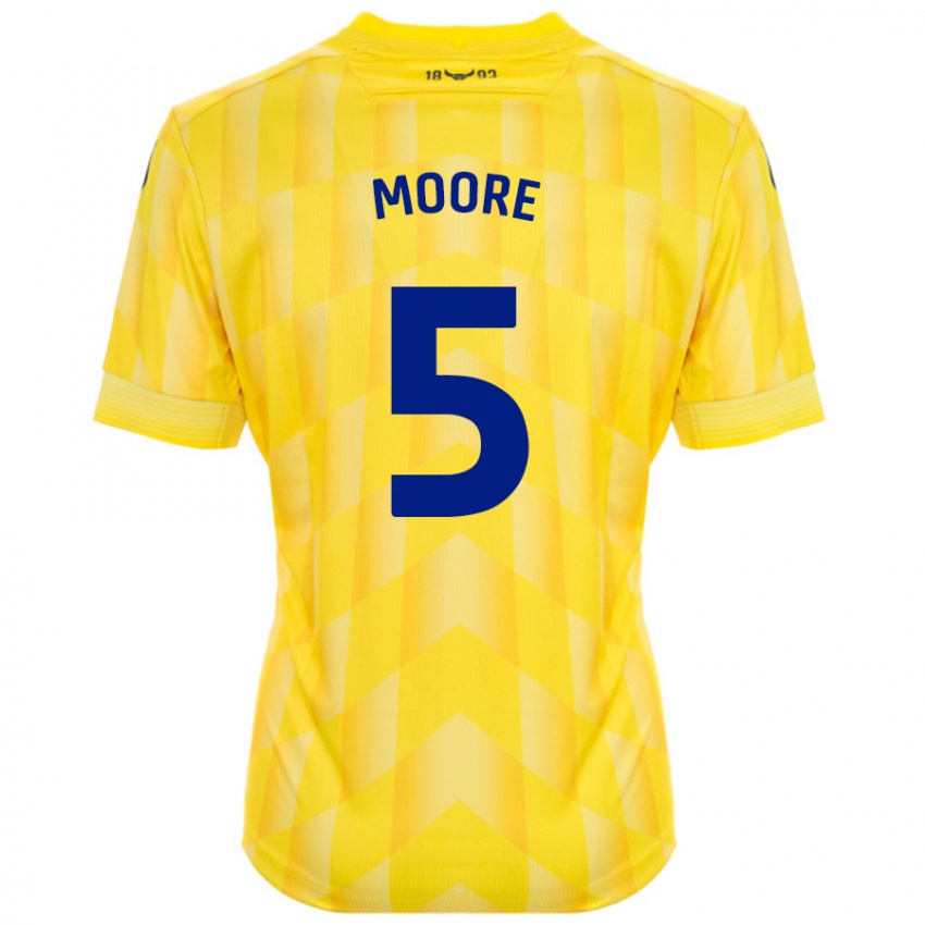 Kinder Elliott Moore #5 Gelb Heimtrikot Trikot 2024/25 T-Shirt Schweiz