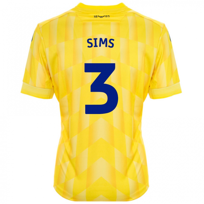 Kinder Gemma Sims #3 Gelb Heimtrikot Trikot 2024/25 T-Shirt Schweiz