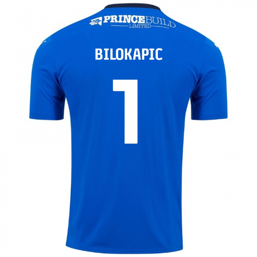 Kinder Nicholas Bilokapic #1 Blau Weiß Heimtrikot Trikot 2024/25 T-Shirt Schweiz