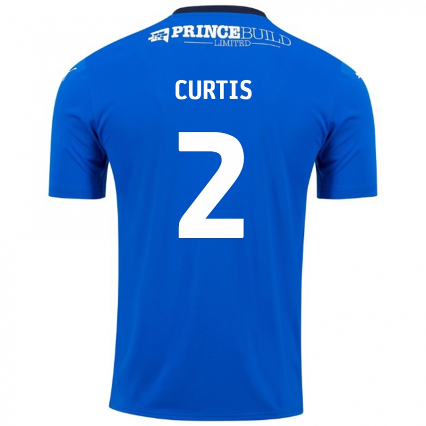 Kinder Sam Curtis #2 Blau Weiß Heimtrikot Trikot 2024/25 T-Shirt Schweiz