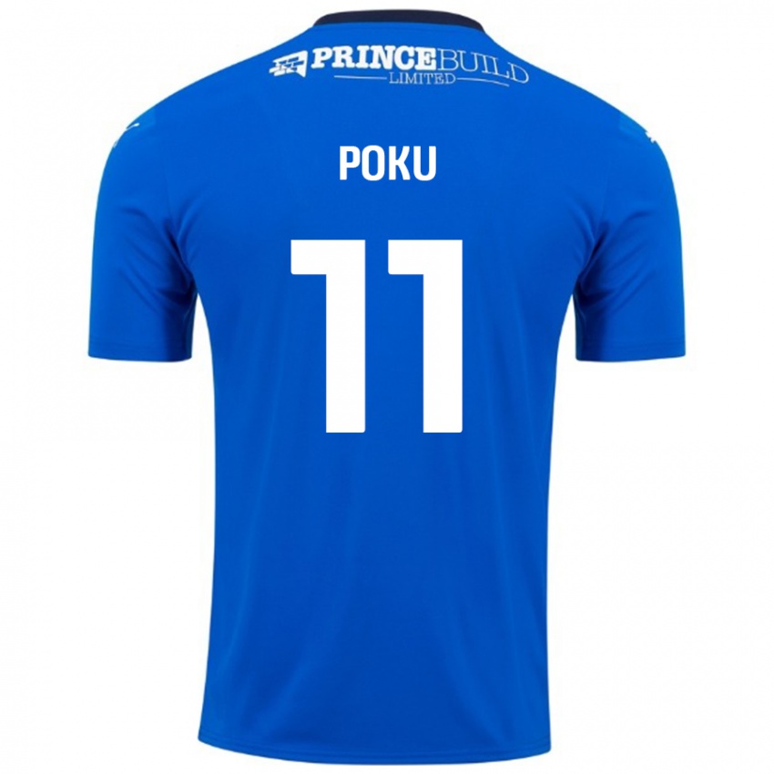 Kinder Kwame Poku #11 Blau Weiß Heimtrikot Trikot 2024/25 T-Shirt Schweiz