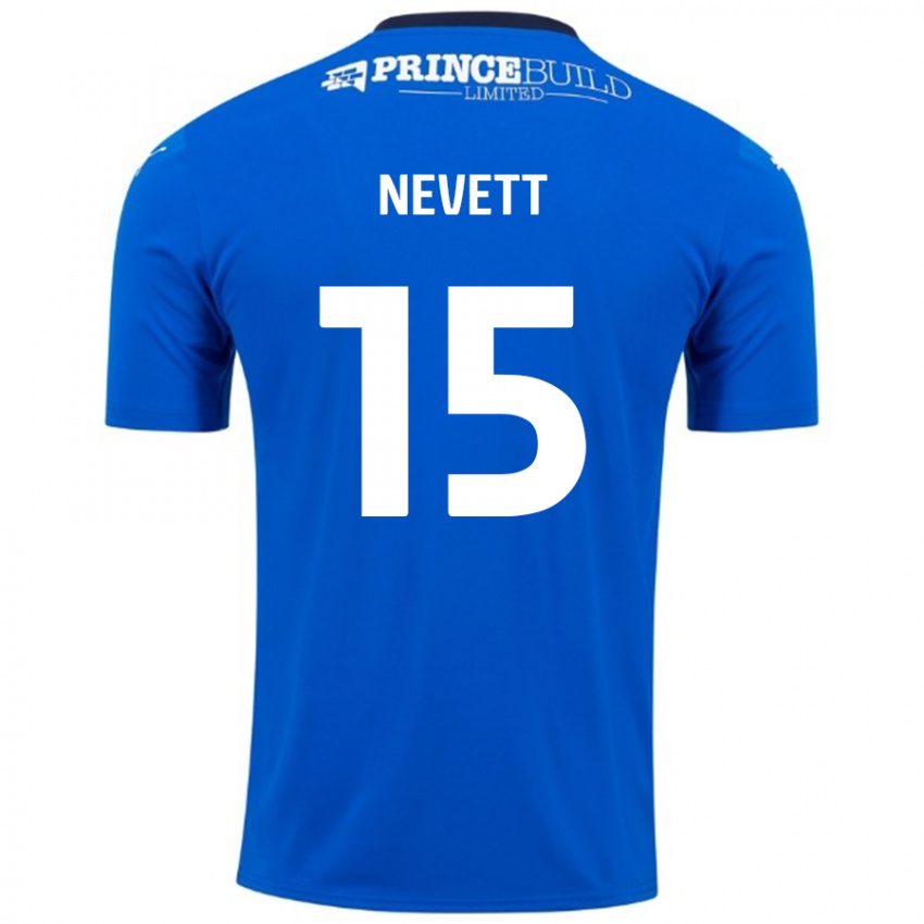 Kinder George Nevett #15 Blau Weiß Heimtrikot Trikot 2024/25 T-Shirt Schweiz