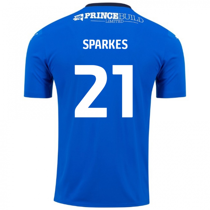 Kinder Jack Sparkes #21 Blau Weiß Heimtrikot Trikot 2024/25 T-Shirt Schweiz