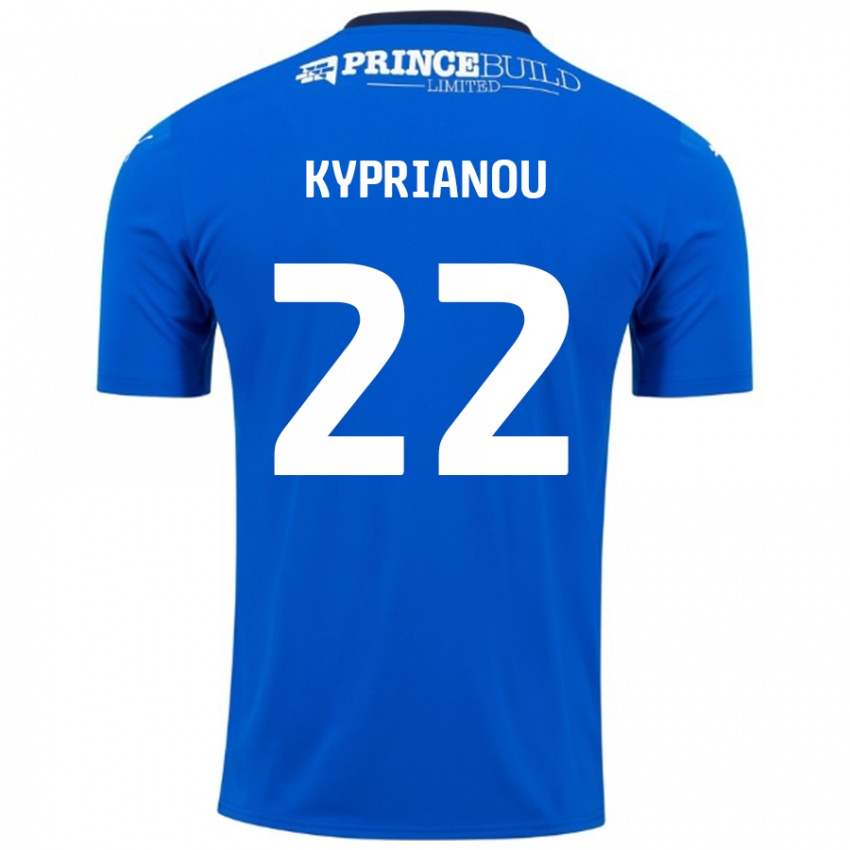 Kinder Hector Kyprianou #22 Blau Weiß Heimtrikot Trikot 2024/25 T-Shirt Schweiz