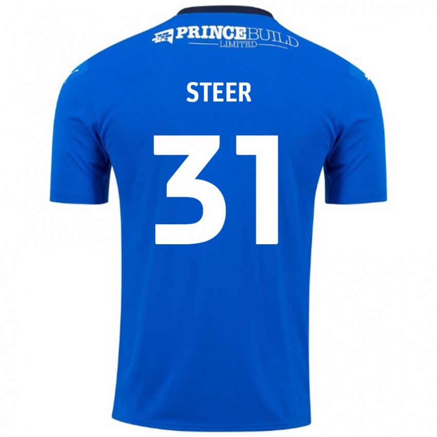 Kinder Jed Steer #31 Blau Weiß Heimtrikot Trikot 2024/25 T-Shirt Schweiz