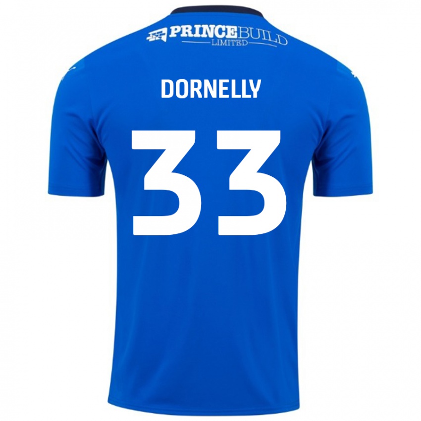 Kinder James Dornelly #33 Blau Weiß Heimtrikot Trikot 2024/25 T-Shirt Schweiz