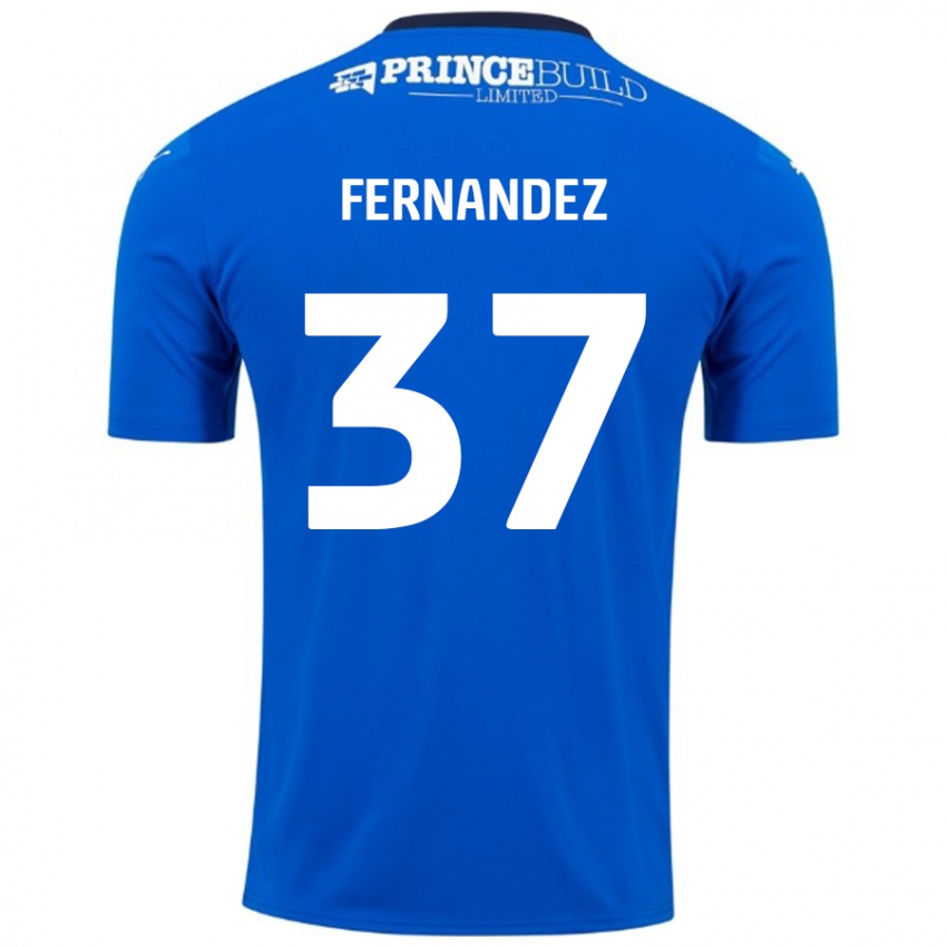 Kinder Emmanuel Fernandez #37 Blau Weiß Heimtrikot Trikot 2024/25 T-Shirt Schweiz