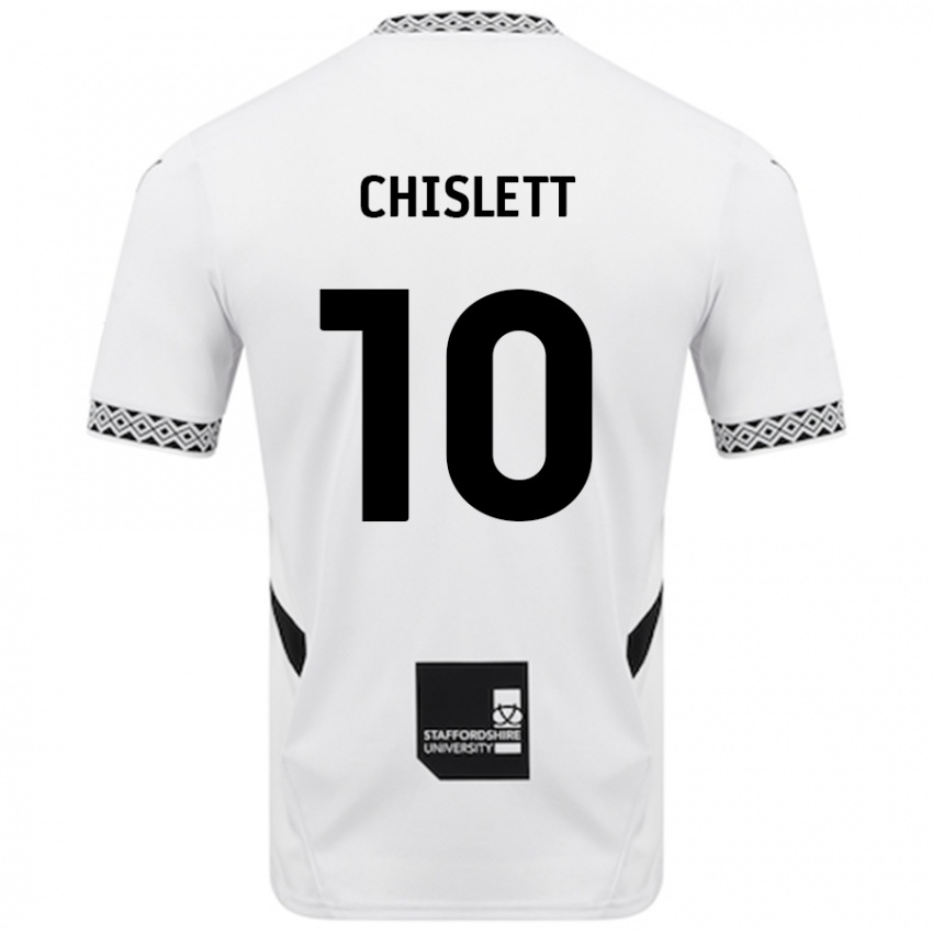 Kinder Ethan Chislett #10 Weiß Heimtrikot Trikot 2024/25 T-Shirt Schweiz