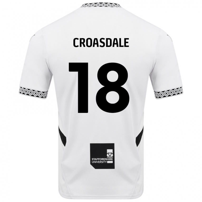 Kinder Ryan Croasdale #18 Weiß Heimtrikot Trikot 2024/25 T-Shirt Schweiz