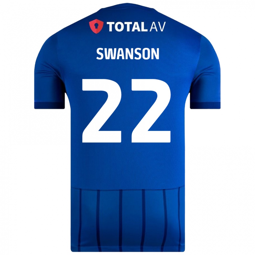 Kinder Zak Swanson #22 Blau Heimtrikot Trikot 2024/25 T-Shirt Schweiz