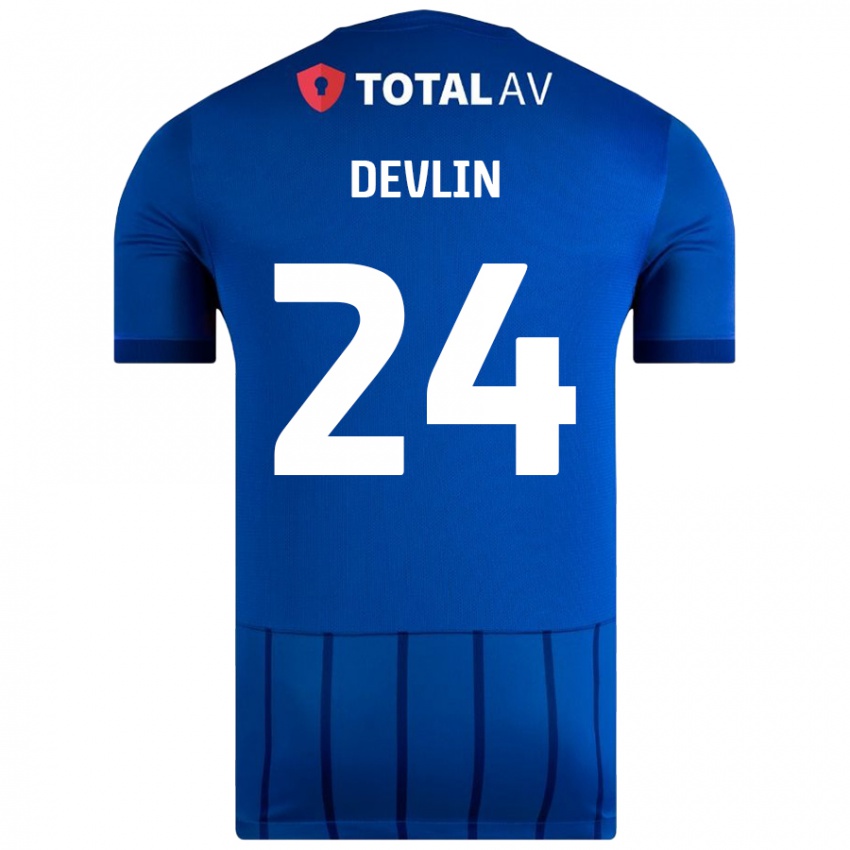 Kinder Terry Devlin #24 Blau Heimtrikot Trikot 2024/25 T-Shirt Schweiz