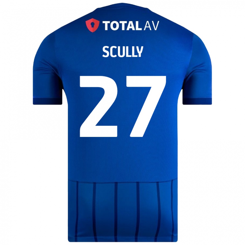 Kinder Anthony Scully #27 Blau Heimtrikot Trikot 2024/25 T-Shirt Schweiz