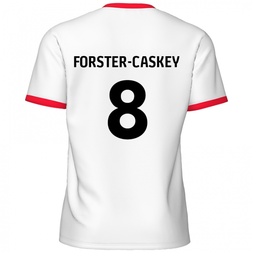 Kinder Jake Forster-Caskey #8 Weiß Rot Heimtrikot Trikot 2024/25 T-Shirt Schweiz