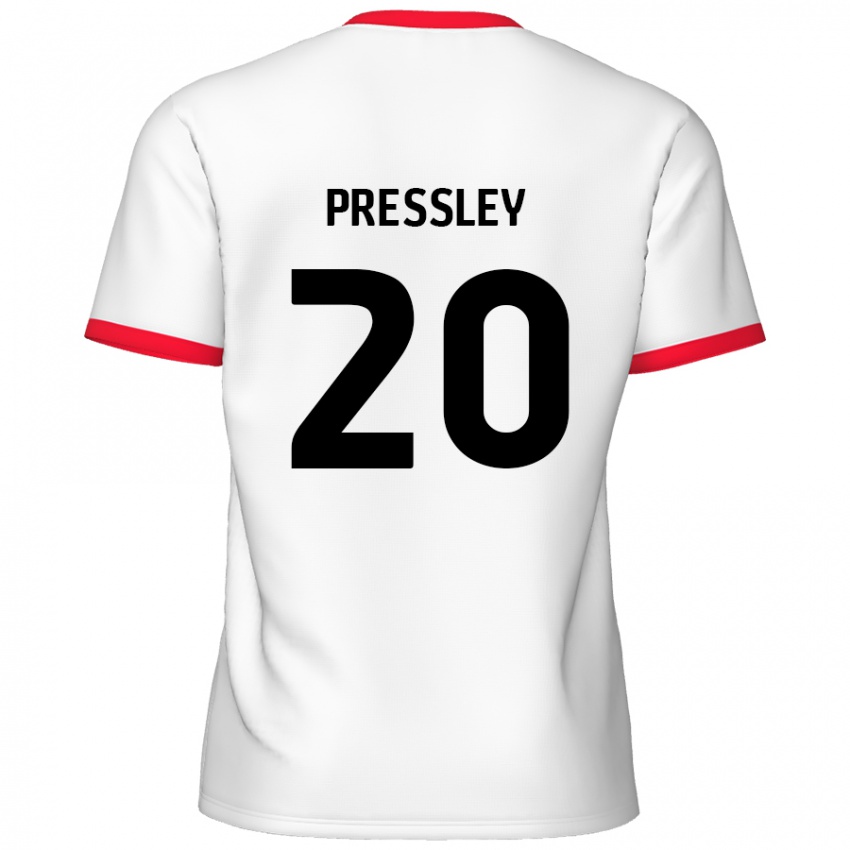 Kinder Aaron Pressley #20 Weiß Rot Heimtrikot Trikot 2024/25 T-Shirt Schweiz