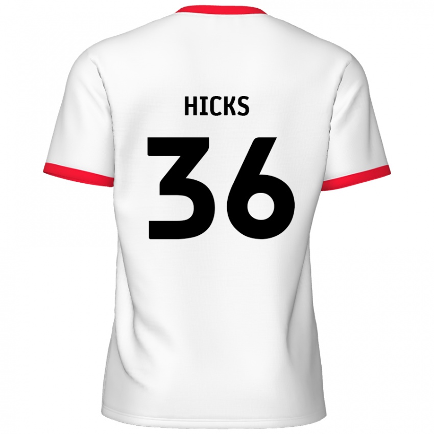 Kinder David Hicks #36 Weiß Rot Heimtrikot Trikot 2024/25 T-Shirt Schweiz