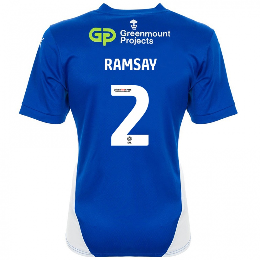 Kinder Calvin Ramsay #2 Blau Weiß Heimtrikot Trikot 2024/25 T-Shirt Schweiz