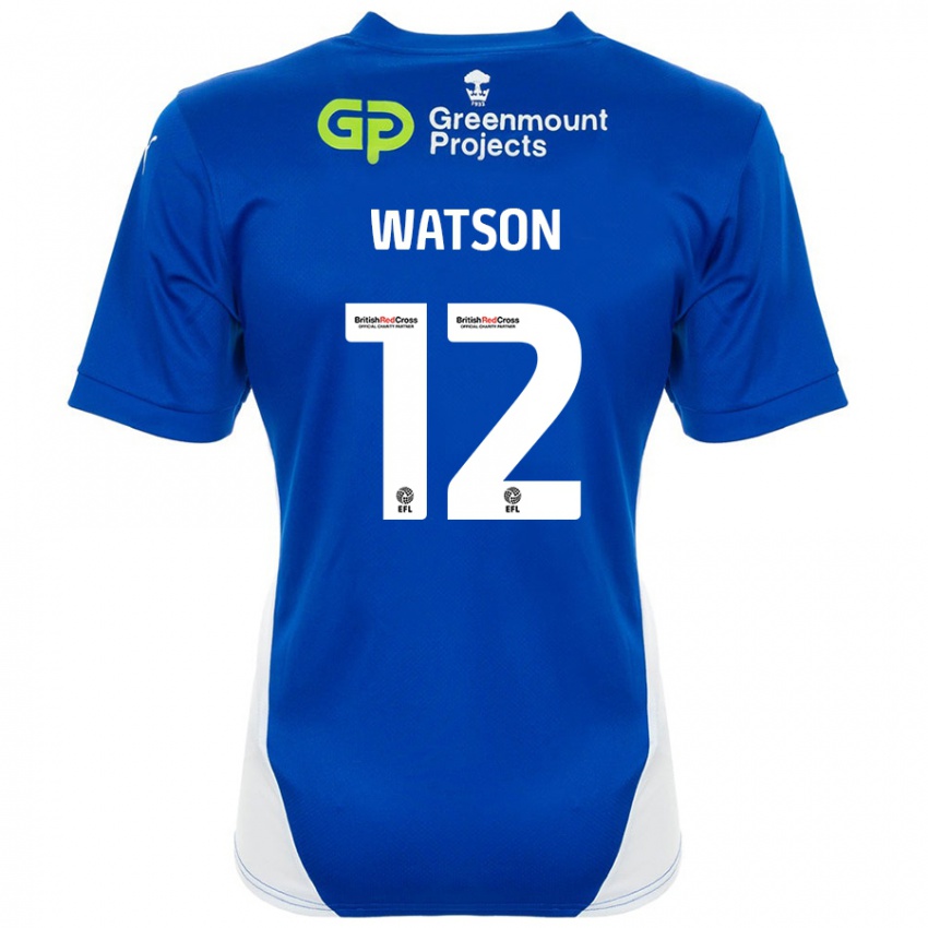 Kinder Tom Watson #12 Blau Weiß Heimtrikot Trikot 2024/25 T-Shirt Schweiz