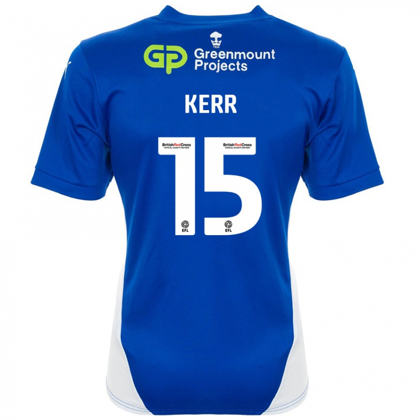 Kinder Jason Kerr #15 Blau Weiß Heimtrikot Trikot 2024/25 T-Shirt Schweiz