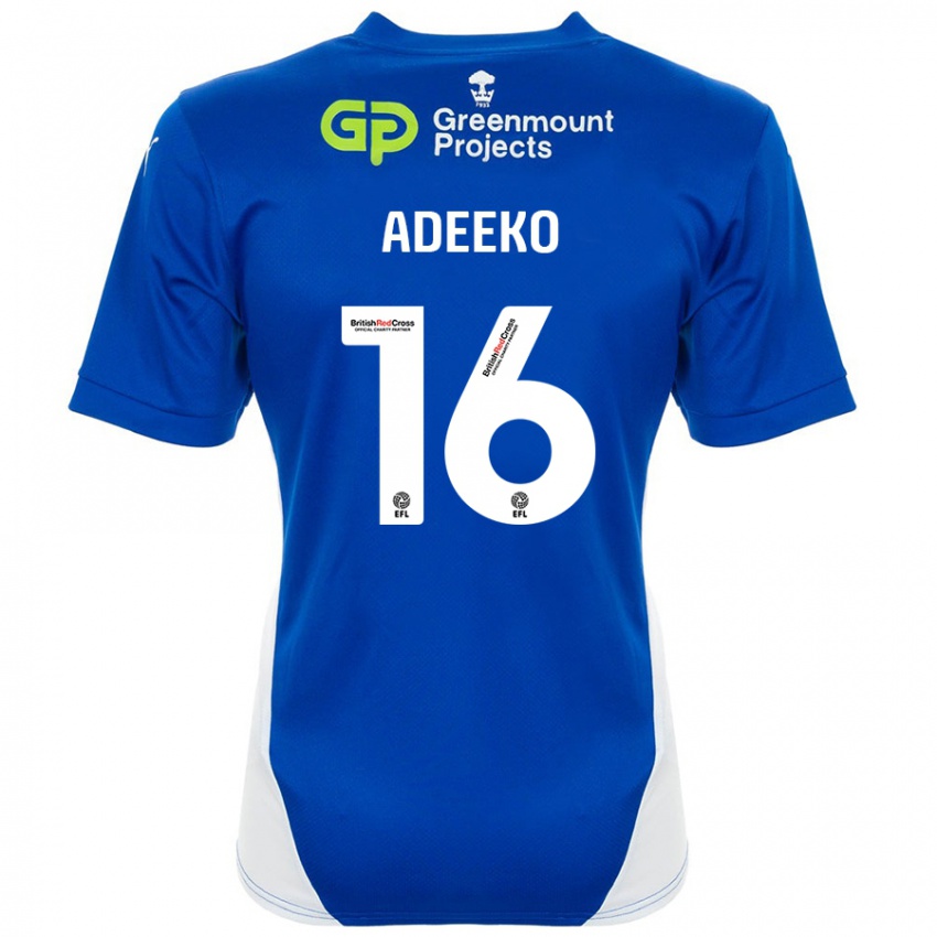 Kinder Baba Adeeko #16 Blau Weiß Heimtrikot Trikot 2024/25 T-Shirt Schweiz