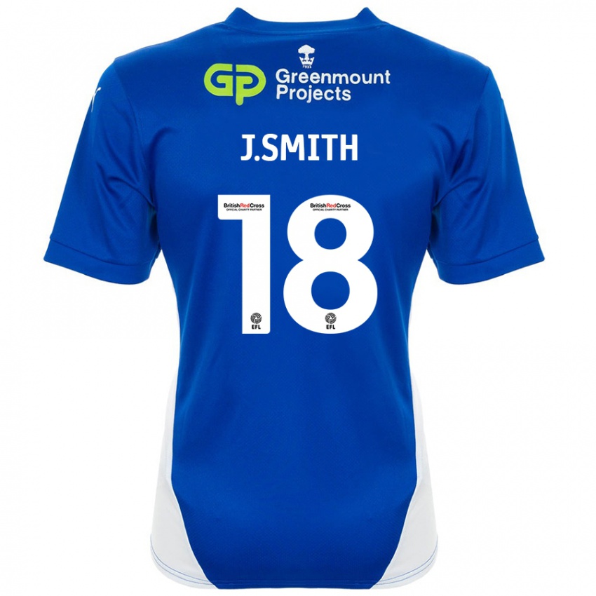 Kinder Jonny Smith #18 Blau Weiß Heimtrikot Trikot 2024/25 T-Shirt Schweiz