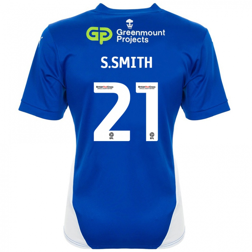 Kinder Scott Smith #21 Blau Weiß Heimtrikot Trikot 2024/25 T-Shirt Schweiz