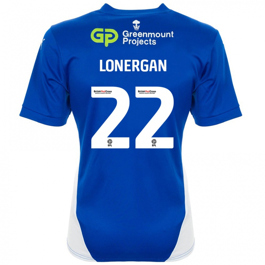 Kinder Andy Lonergan #22 Blau Weiß Heimtrikot Trikot 2024/25 T-Shirt Schweiz